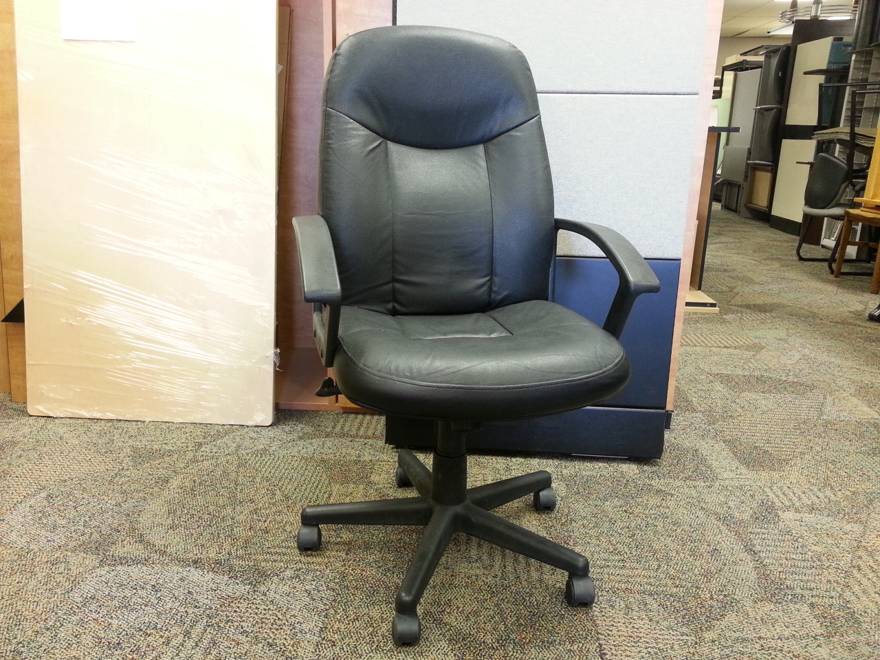 Black Leather High Back Executive Rolling Task Chair B Grade Allsold.ca Buy & Sell Used